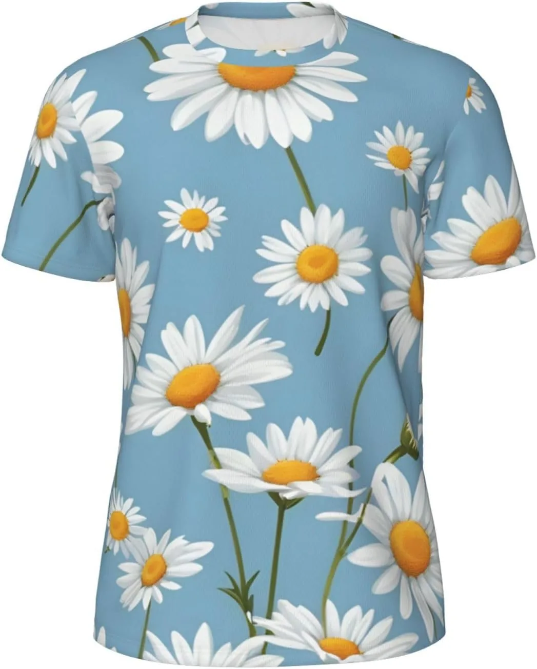 

Футболка мужская летняя с принтом Daisy Flower Pattern, легкая и дышащая SDFHU