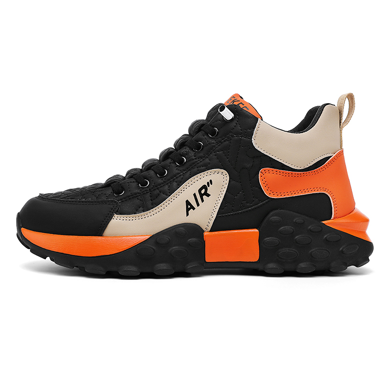 

JANECO Мужские полувысокие повседневные кроссовки черно-оранжевые, цвет Black Orange