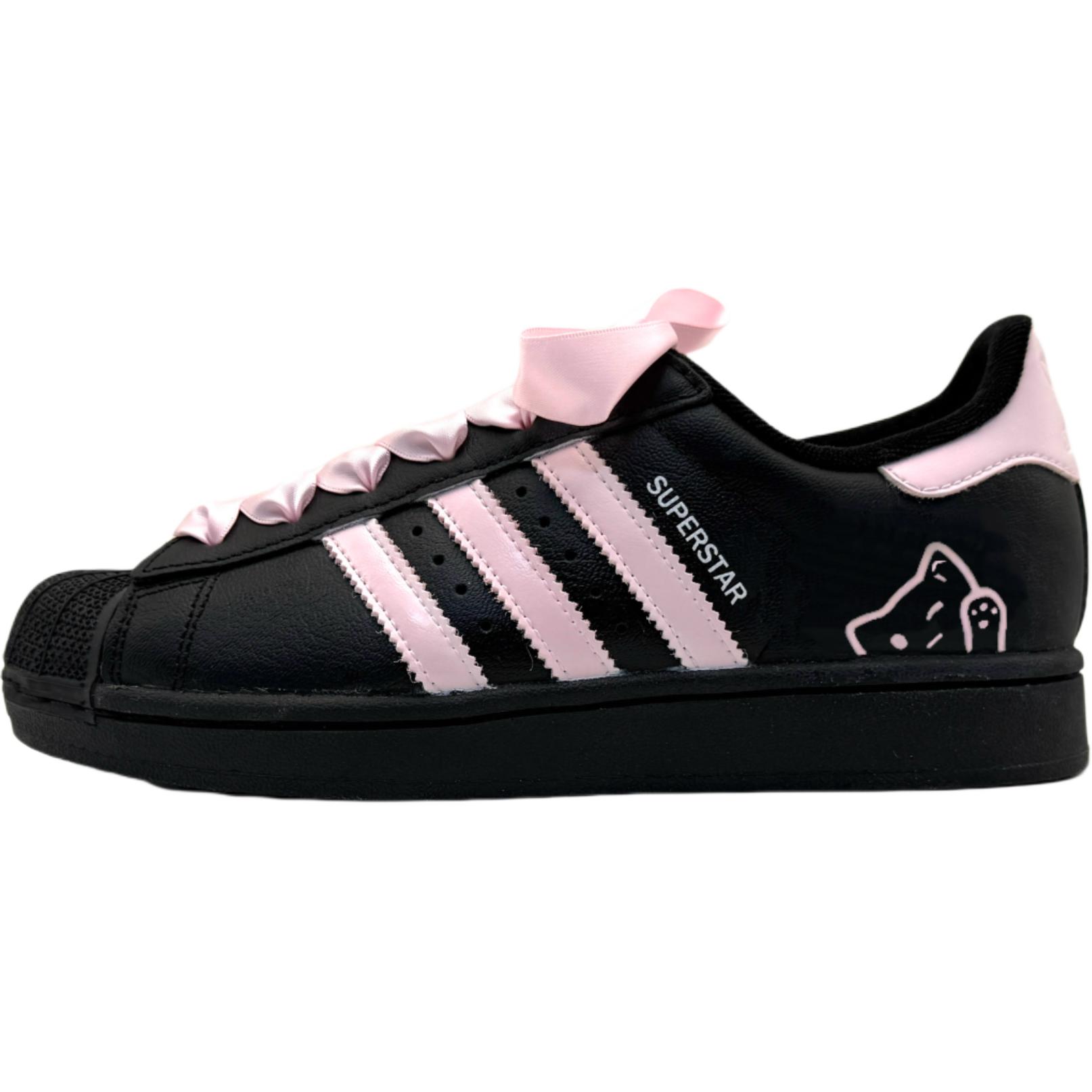 

Adidas Originals Superstar 2 амортизация, износостойкие низкие детские скейтбординг обувь black pink unisex