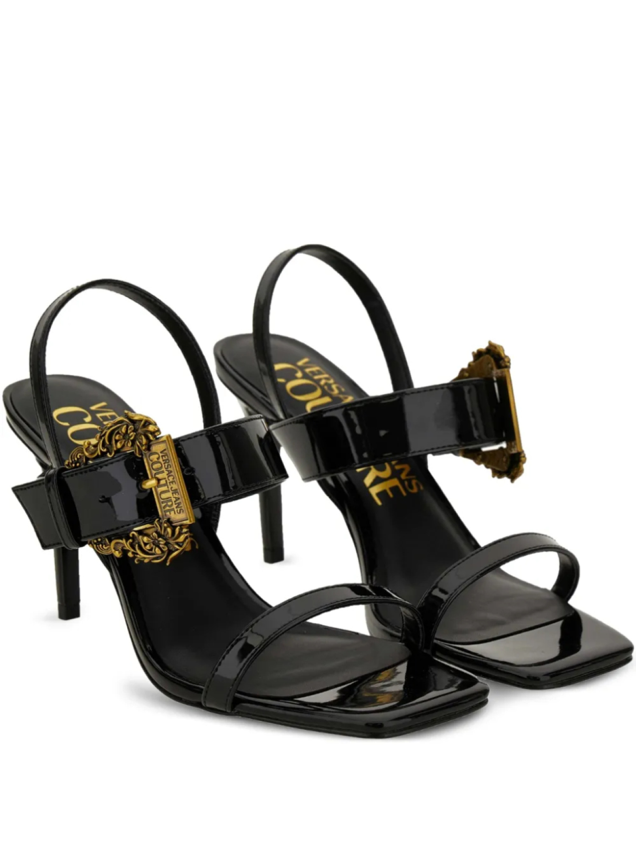 Сандалии Versace Jeans Couture 85 с пряжкой Barocco, черный