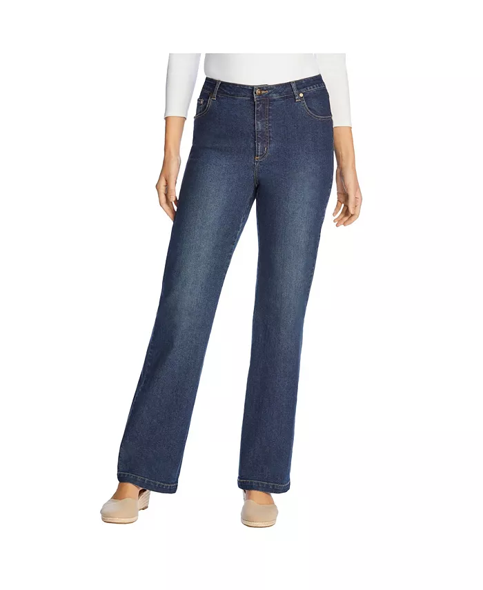 

Женские джинсы Within Stretch Denim с широкими штанинами и пятью карманами Woman Within, коричневый