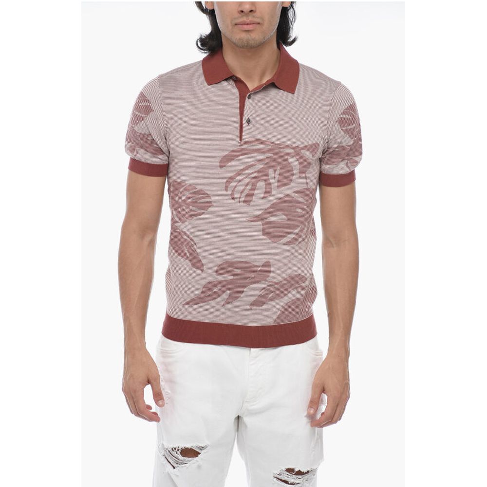 

Полосатая рубашка-поло с короткими рукавами Corneliani, Red