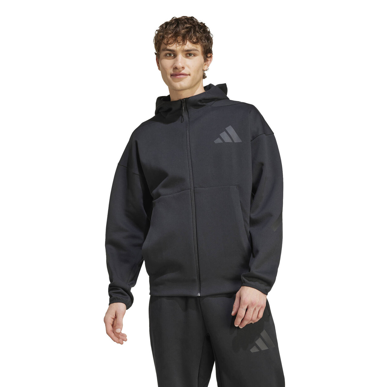 Толстовка с капюшоном на молнии Adidas Sportswear, черный — фото 3