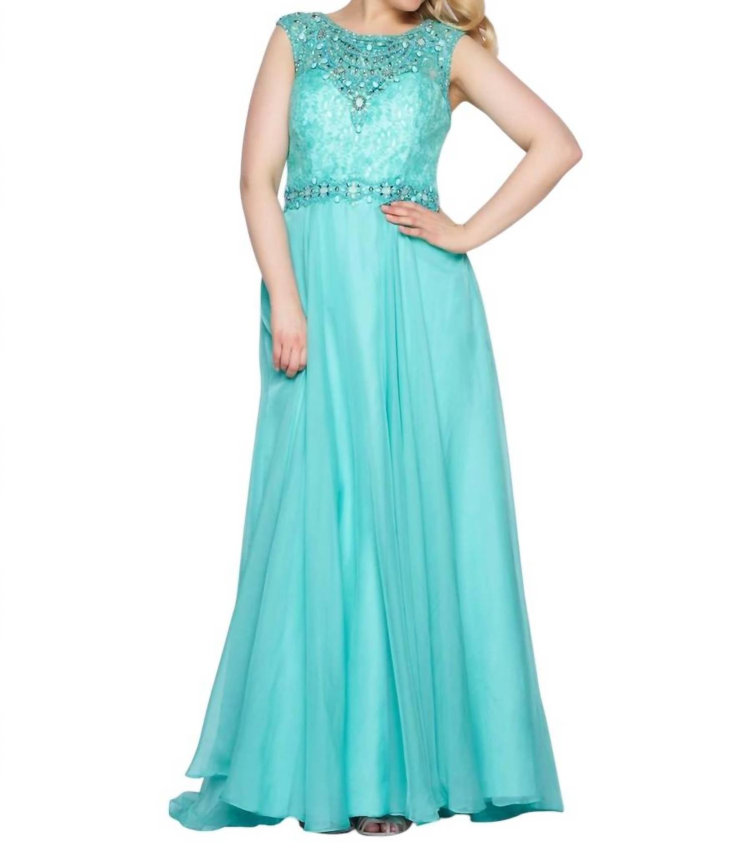 

Mac Duggal Шифоновое платье А-силуэта, больших размеров, ярко-мятного цвета