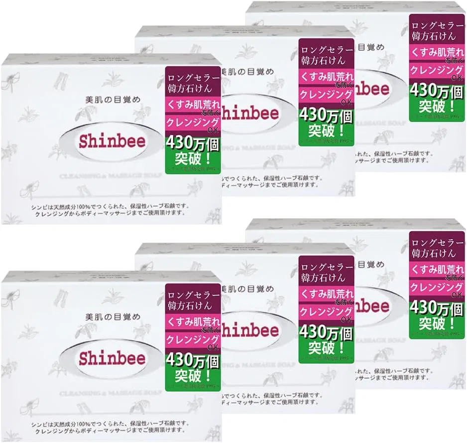 Мыло корейское травяное Shinbee 85 г, 6 шт., с женьшенем