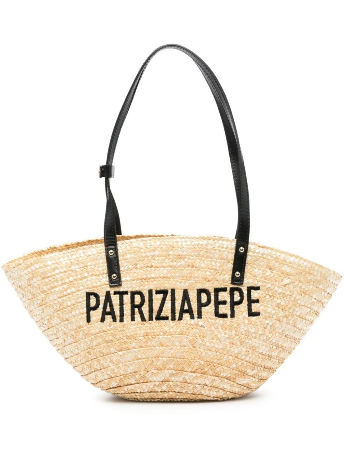 

Сумка-тоут с вышитым логотипом Patrizia Pepe, бежевый