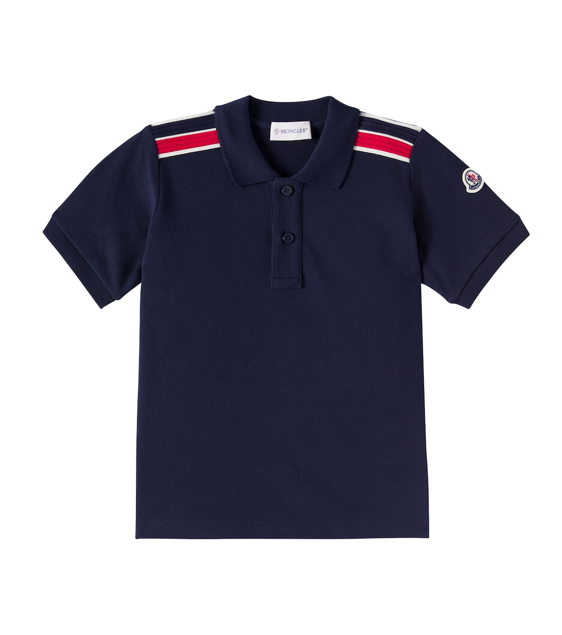 

Хлопковая пике-поло футболка Moncler Enfant, темно-синий