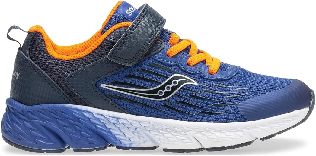 Детские кроссовки Saucony с альтернативной застежкой на липучке, темно-синий — фото 2