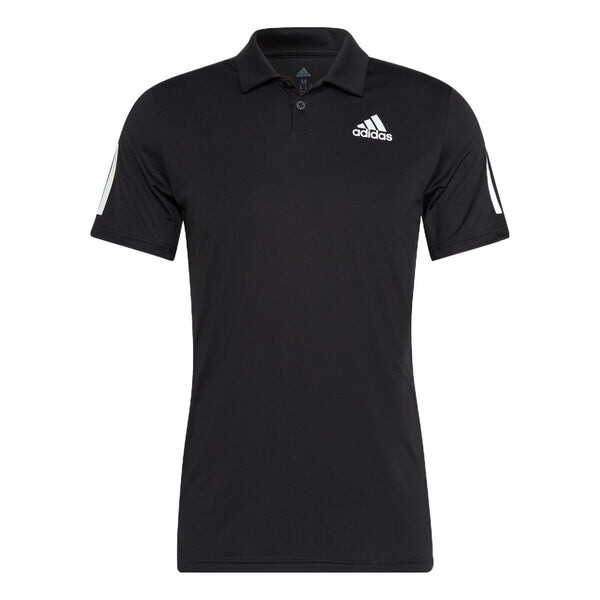 

Футболка adidas Solid Color Logo Tennis Sports Short Sleeve Polo Shirt Black, мультиколор