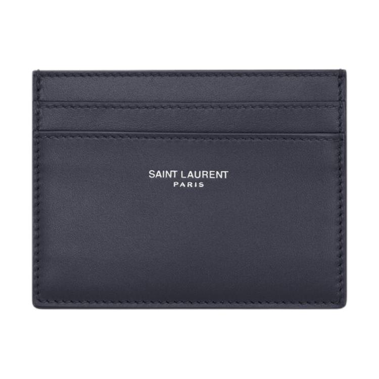 

SAINT LAURENT Парижский кожаный картхолдер мужской полуночно синий