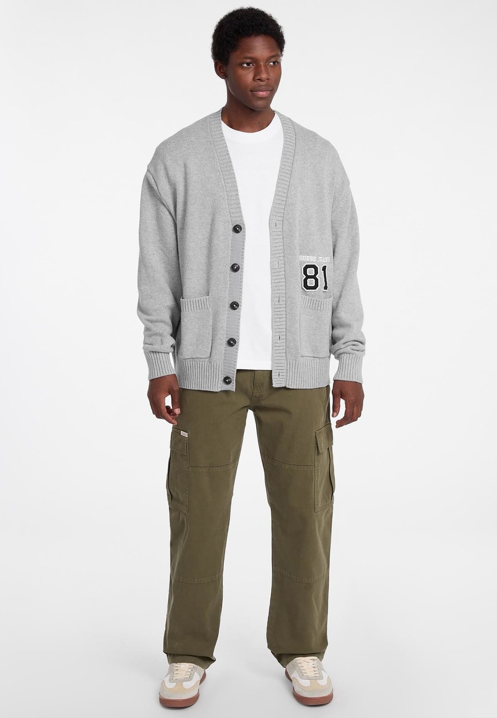 

Кардиган PATCH Guess Jeans, серый