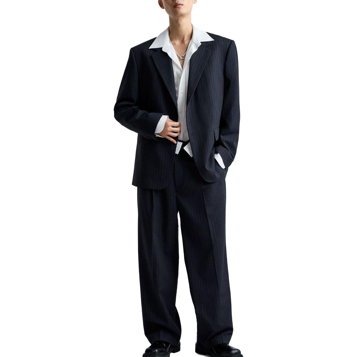 Брюки костюмные мужские темно-синие ZARA — фото 4