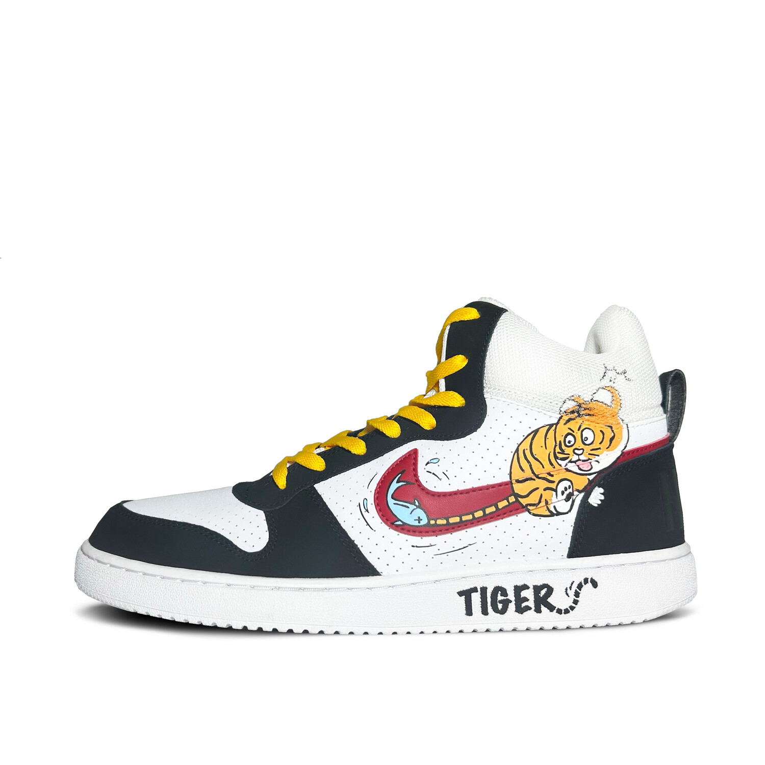 

Кроссовки Nike Court Borough Skateboarding Shoes Men Mid-top Yellow, цвет Amazing Cute Tiger