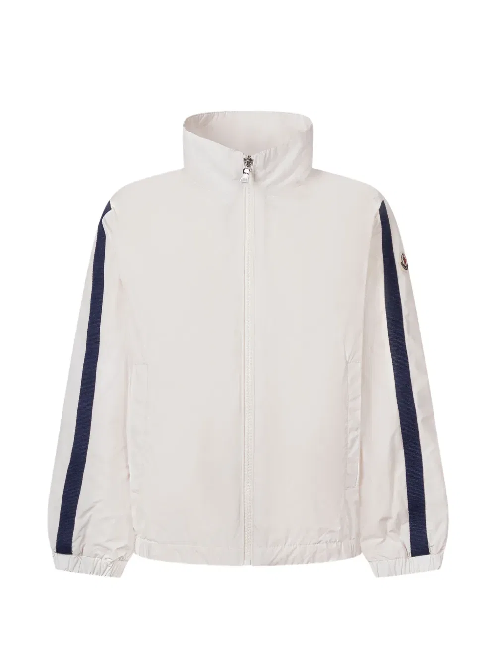 Полосатая куртка на молнии Moncler Enfant, белый