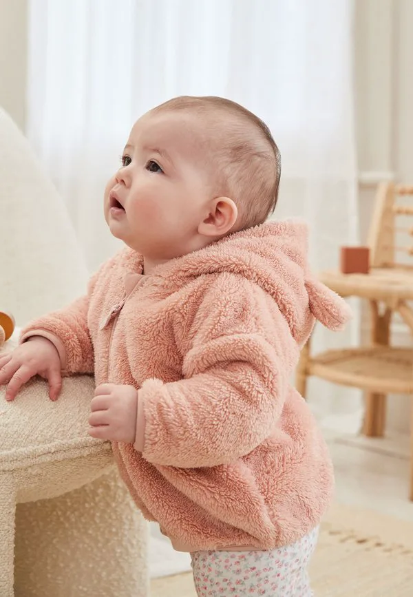 Уютная флисовая куртка стандартного кроя Next, Pink — фото 2