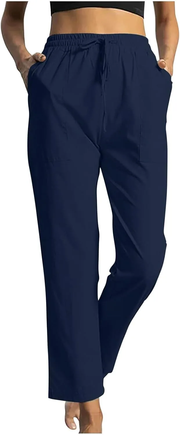 

Женские хлопковые брюки с широкими штанинами и эластичным поясом