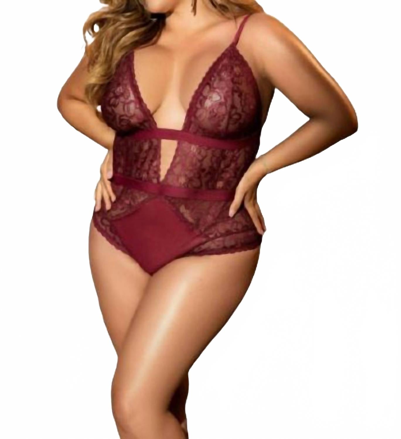 

София Цветочный боди - плюс в бордовом Mapale