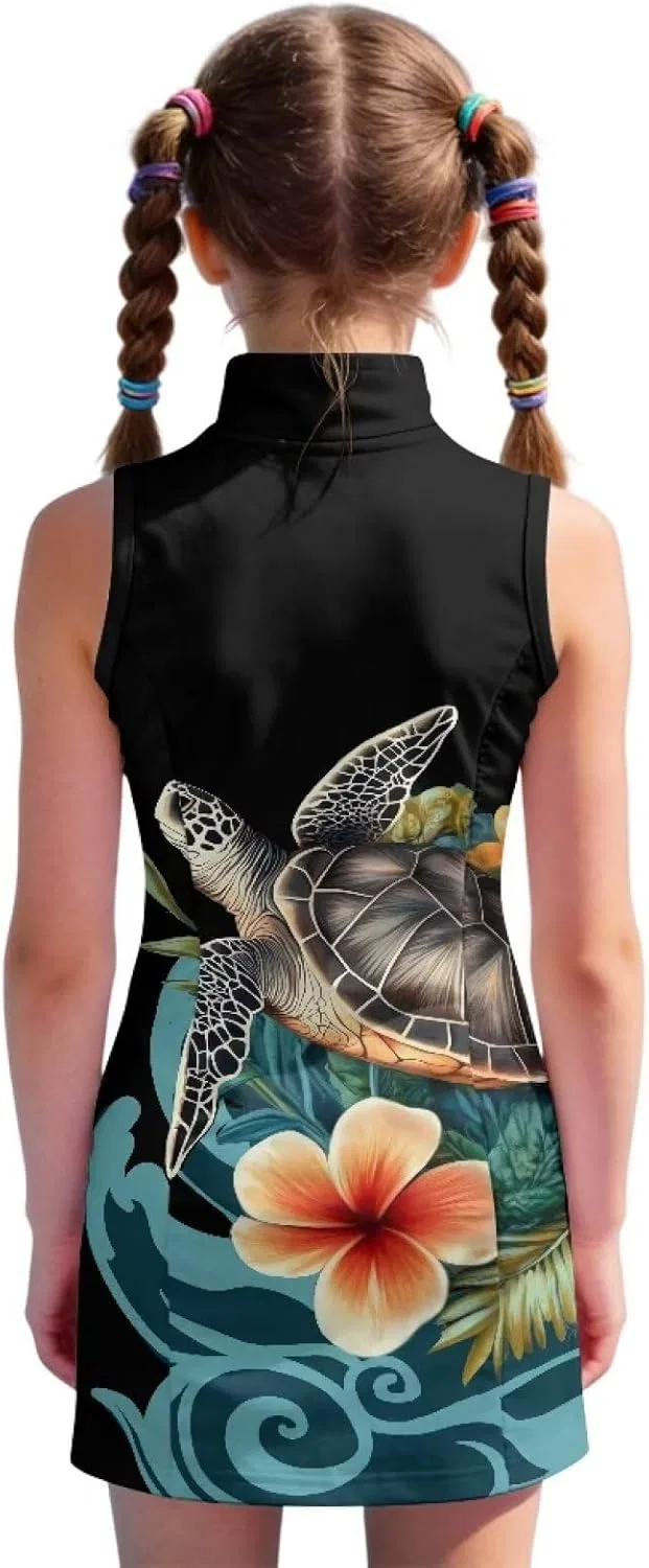 Платье для тенниса и гольфа Boatee, принт Turtle Floral — фото 2