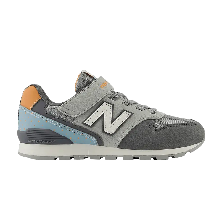 

Кроссовки New Balance 996 Bungee Lace Top Strap Big Kid Wide Grey White Blue, серый