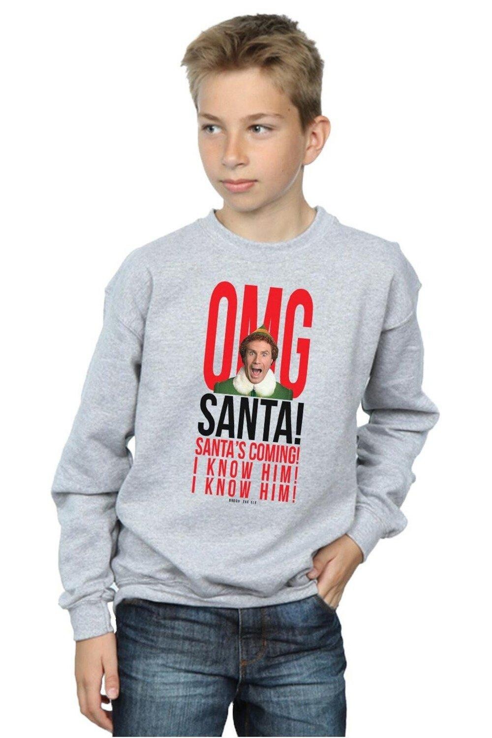 

Толстовка OMG Santa I Know Him Elf, серый