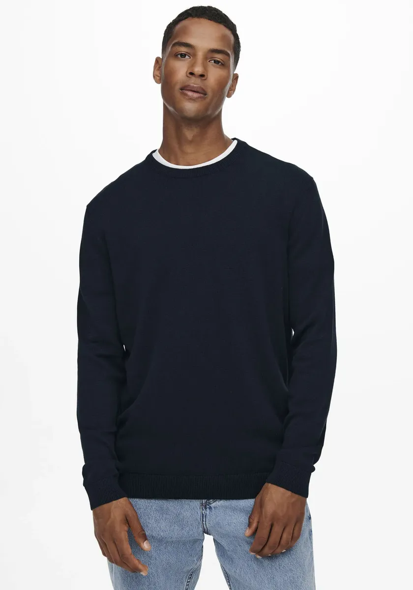 

Свитер ONLY & SONS с круглым вырезом "ONSALEX 12 SOLID CREW NECK KNIT", синий