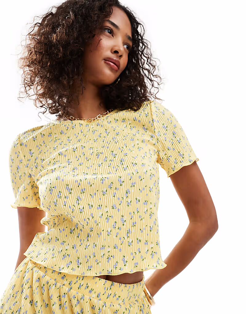 

Мини-футболка Plisse для малышей с мелким желтым цветочным принтом Pieces, Желтый, Мини-футболка Plisse для малышей с мелким желтым цветочным принтом Pieces