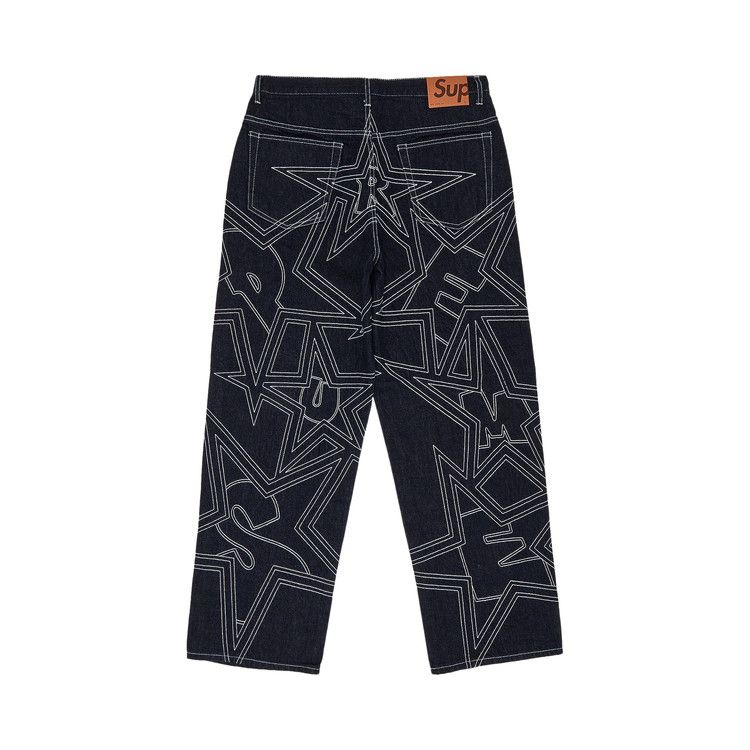 Джинсы Supreme Stars Topstitch Baggy Jean, Indigo — фото 2
