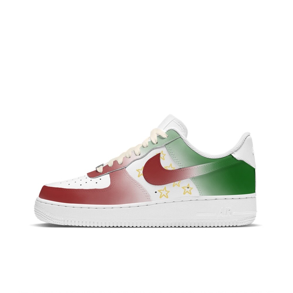 

Кроссовки Nike Air Force 1 Skateboarding Shoes Men Low-top Red/Green, красный/зеленый