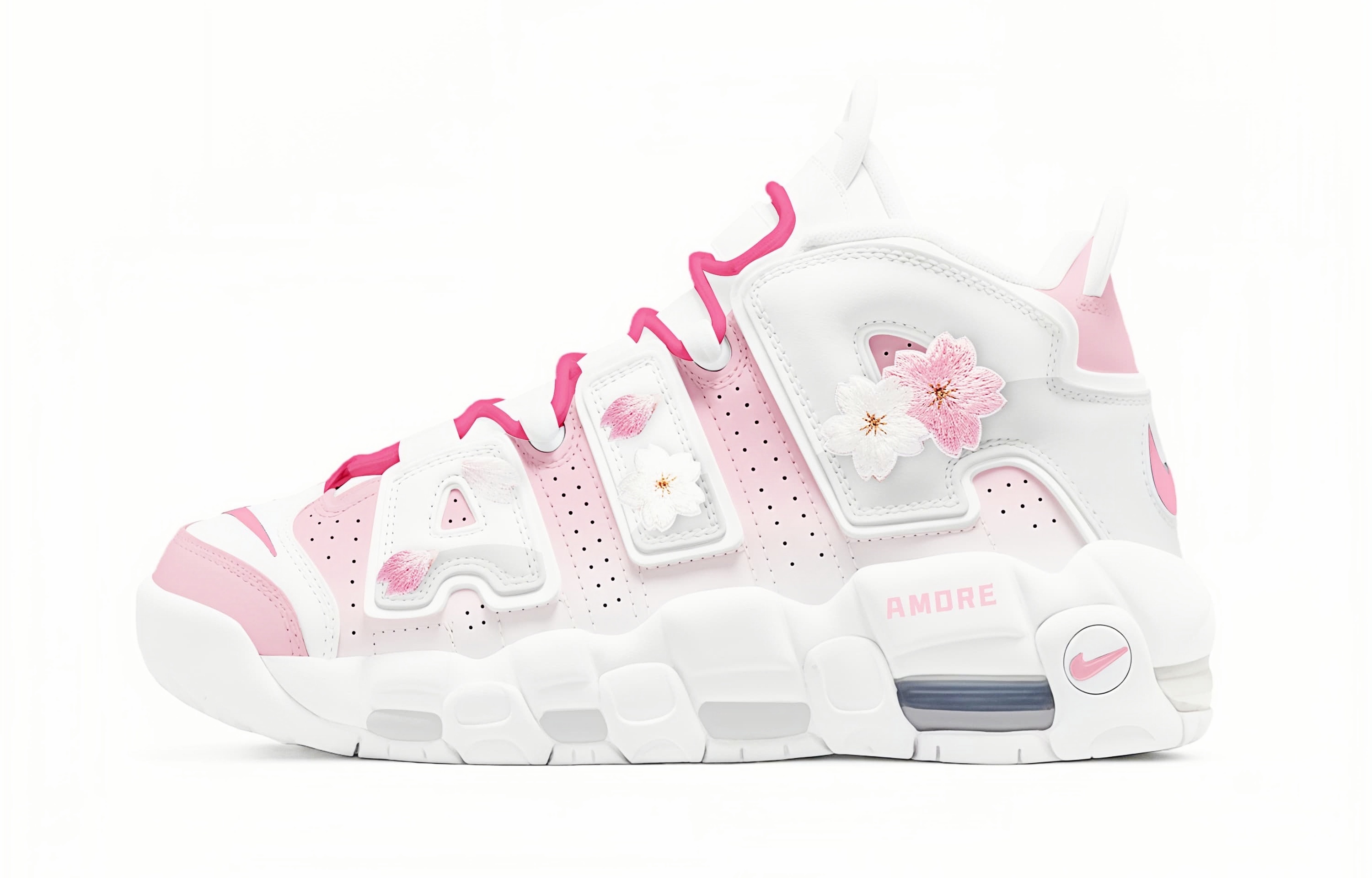 

Кроссовки Air More Uptempo Sakura Custard с амортизацией, устойчивые к истиранию и скольжению, мид-топ, винтажные баскетбольные Nike, розовый