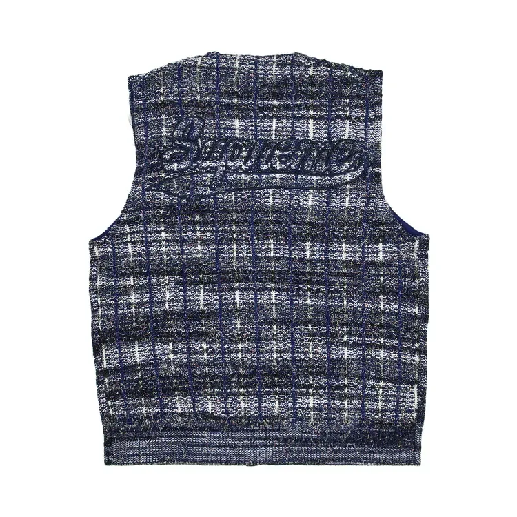 Жилет-свитер Supreme с крапчатым рисунком на молнии, синий — фото 2