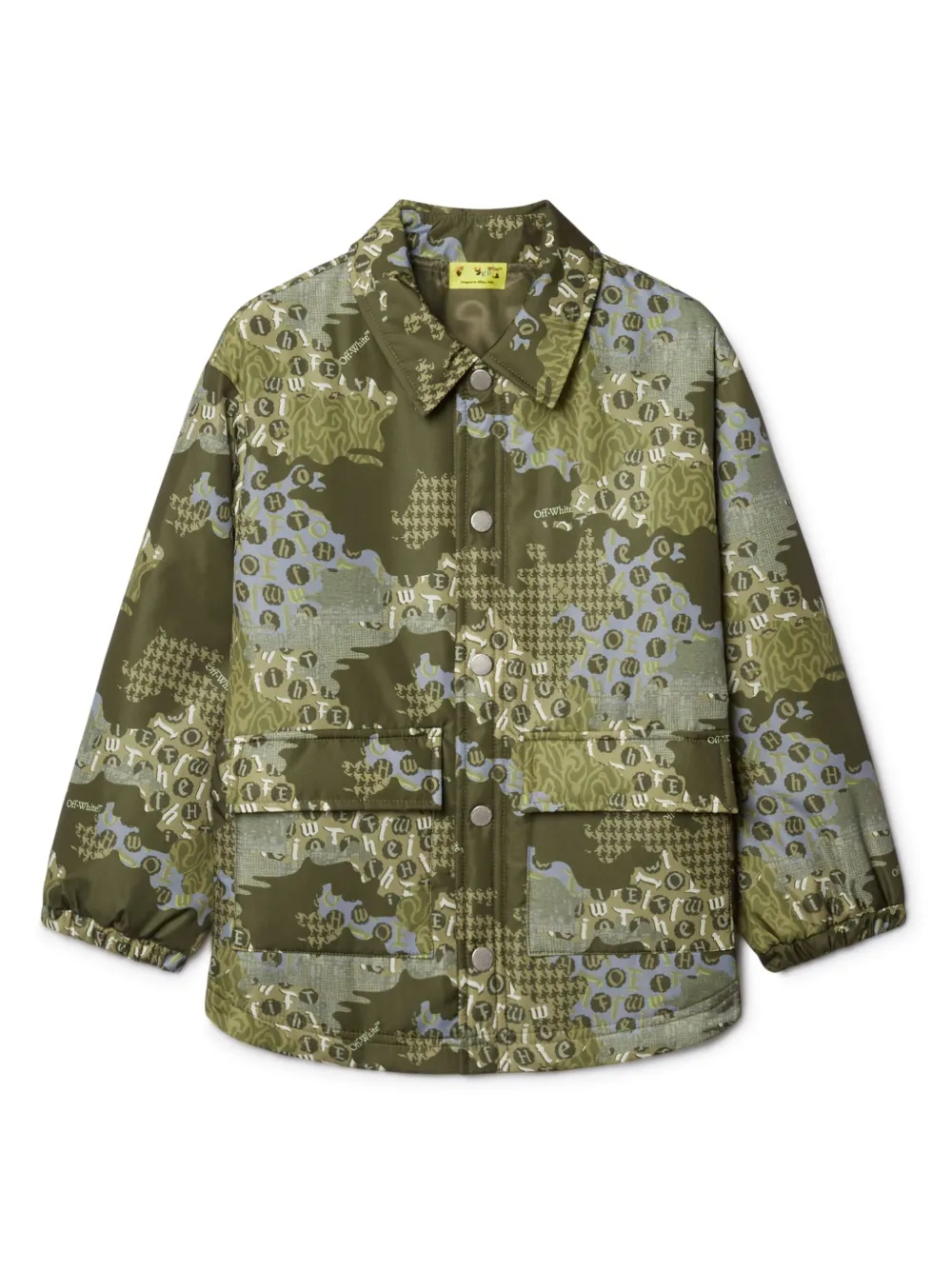 

Пуховик Crazy Camo OFF-WHITE KIDS, зеленый