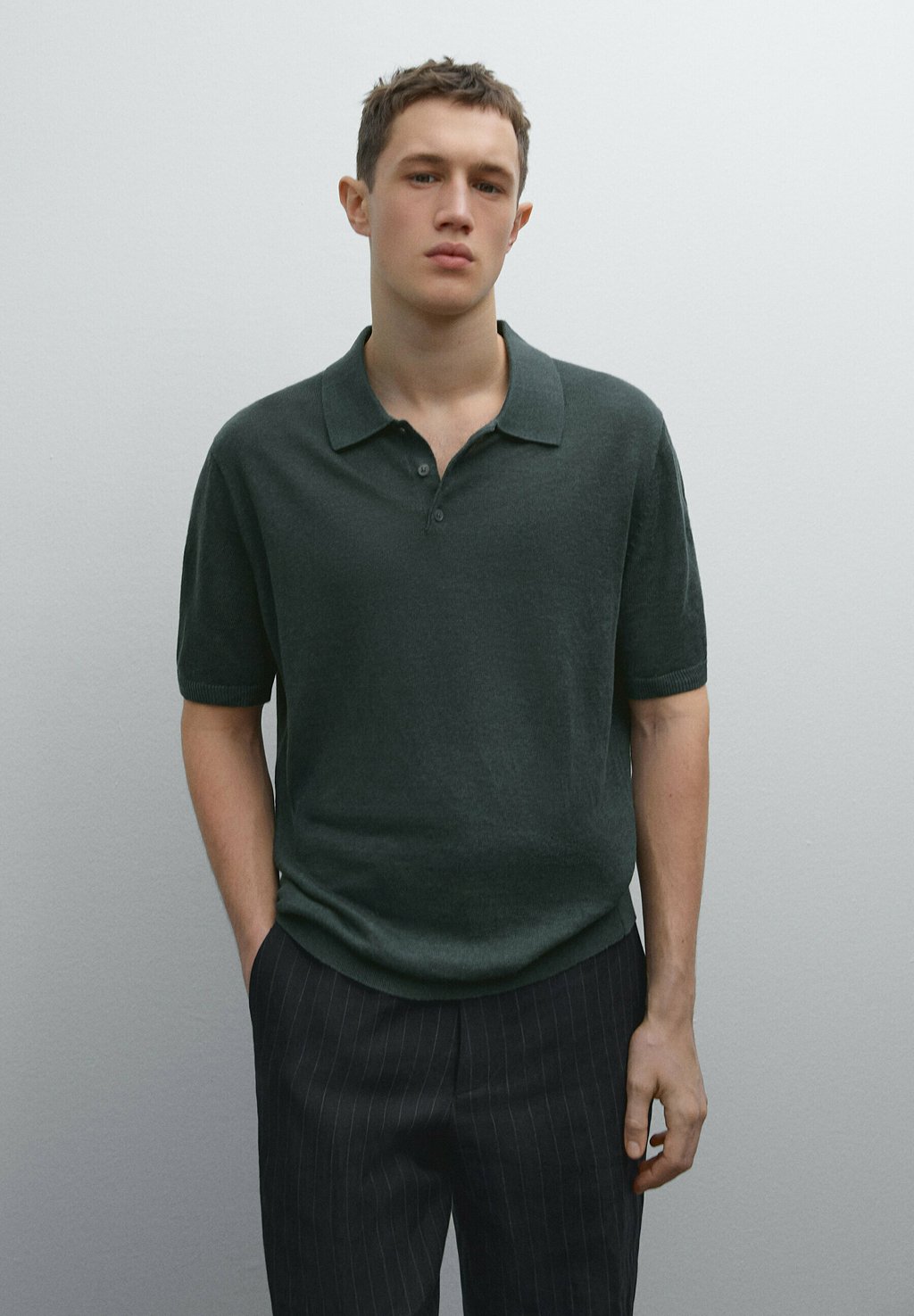 

Рубашка поло Massimo Dutti, Mottled Dark Green