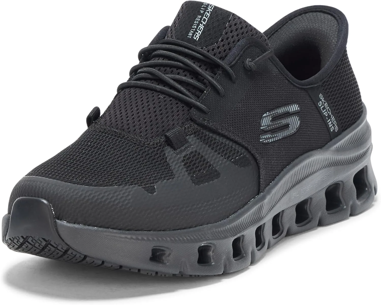 Мужские слипоны Skechers Glide Step Pro Sr с амортизацией пятки, обувь для медицинского персонала, черный
