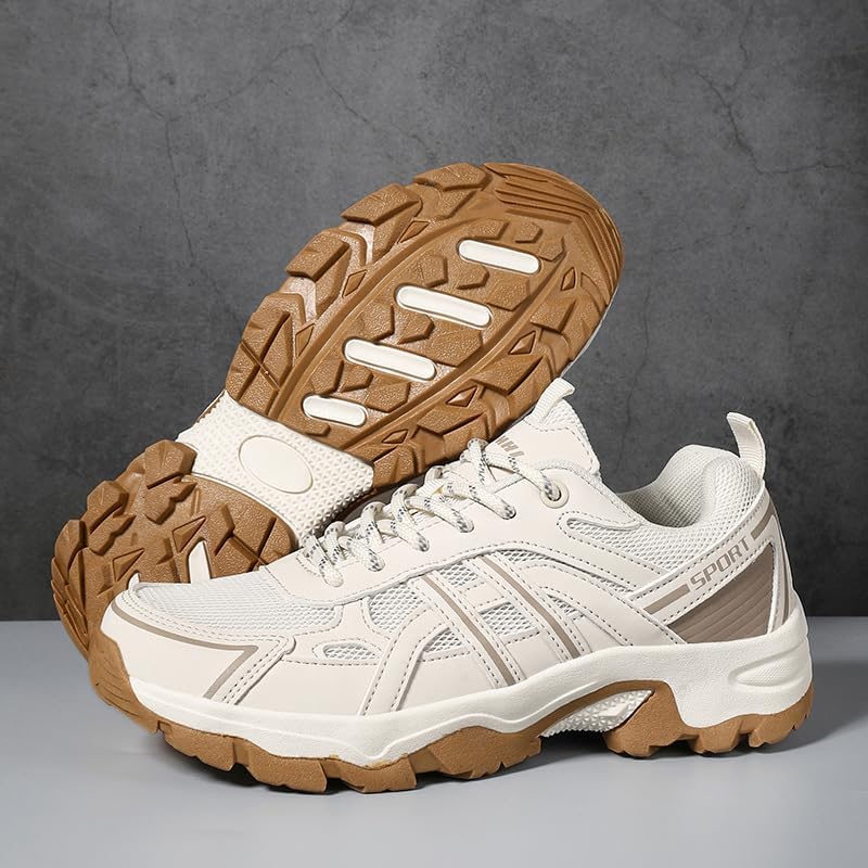 Мужские походные ботинки Легкие ботинки с низким верхом на щиколотке Дышащие треккинговые обувь Антискользящие Soft Time Toy, бежевый — фото 3