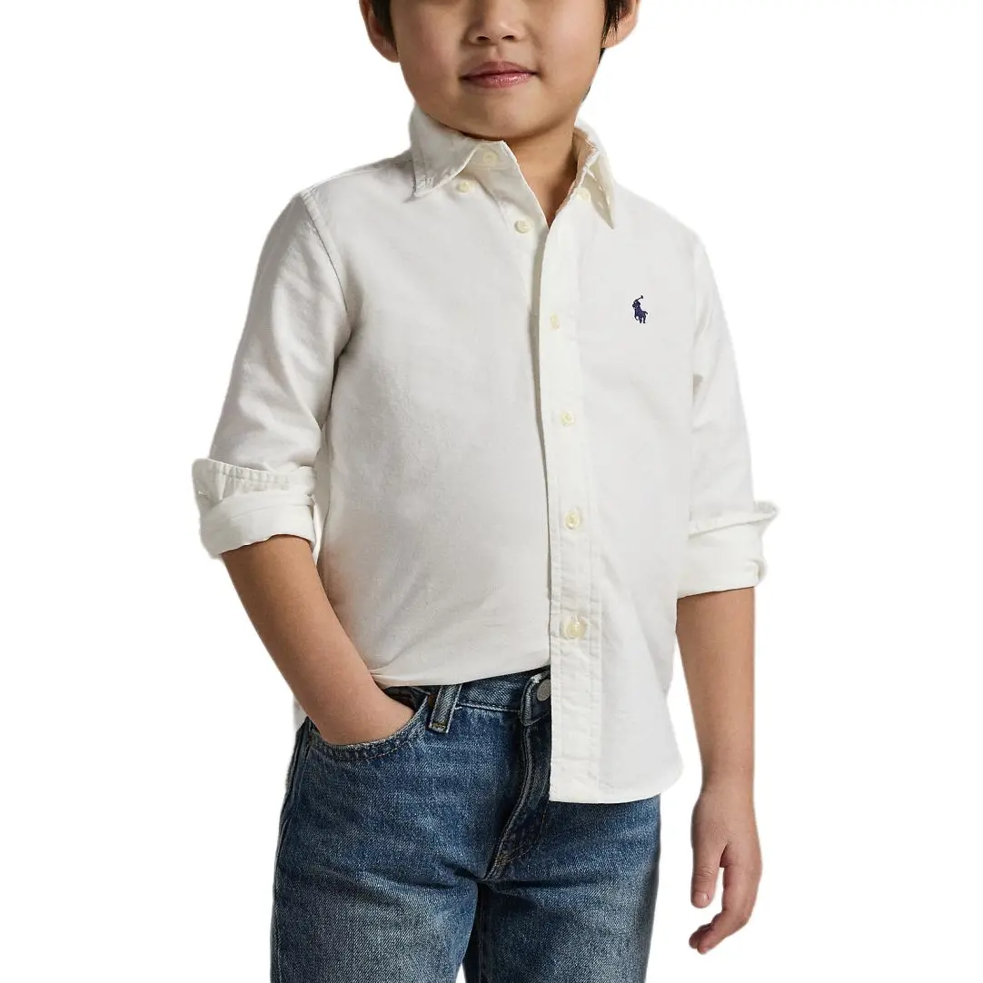 Детская повседневная рубашка Polo Ralph Lauren, белый — фото 4