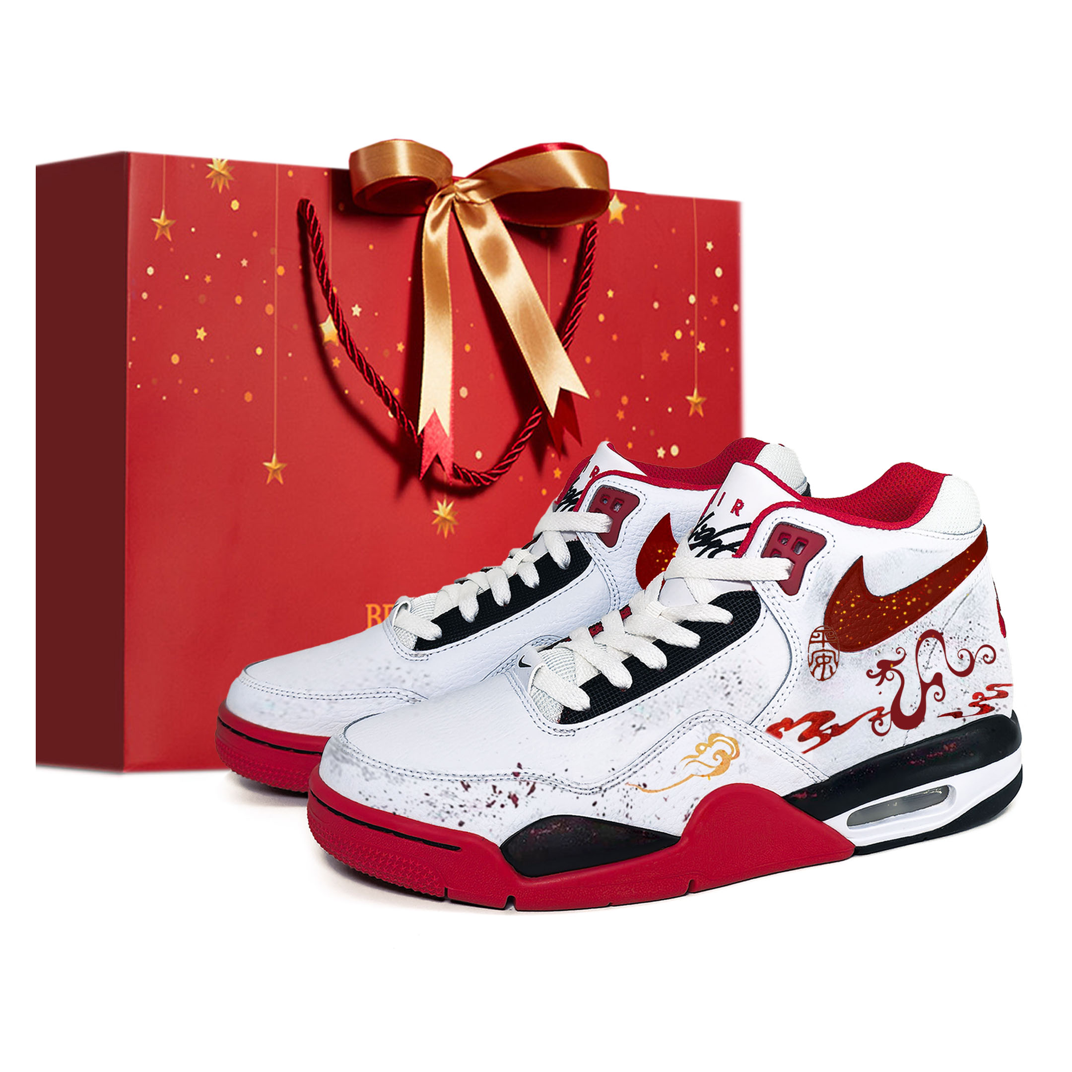 Кроссовки баскетбольные мужские Flight Legacy Dragon Spirit CNY Mid top Nike, dragon spirit — фото 4