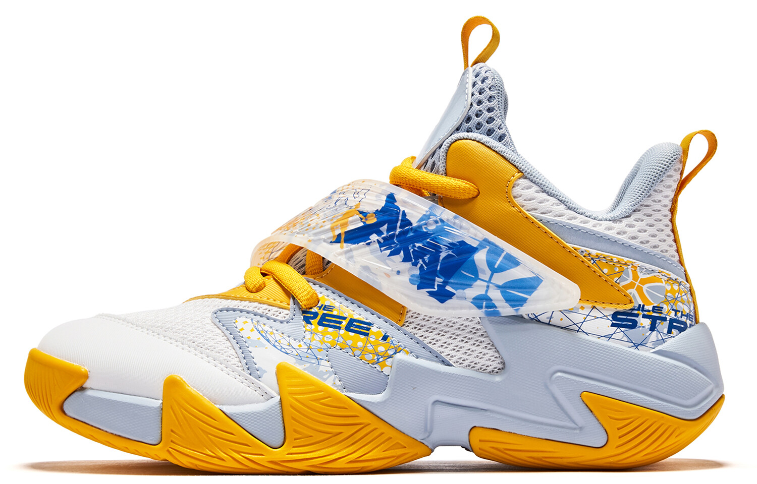 

Детские баскетбольные кроссовки GS Mid-top белые/желтые Qiaodan