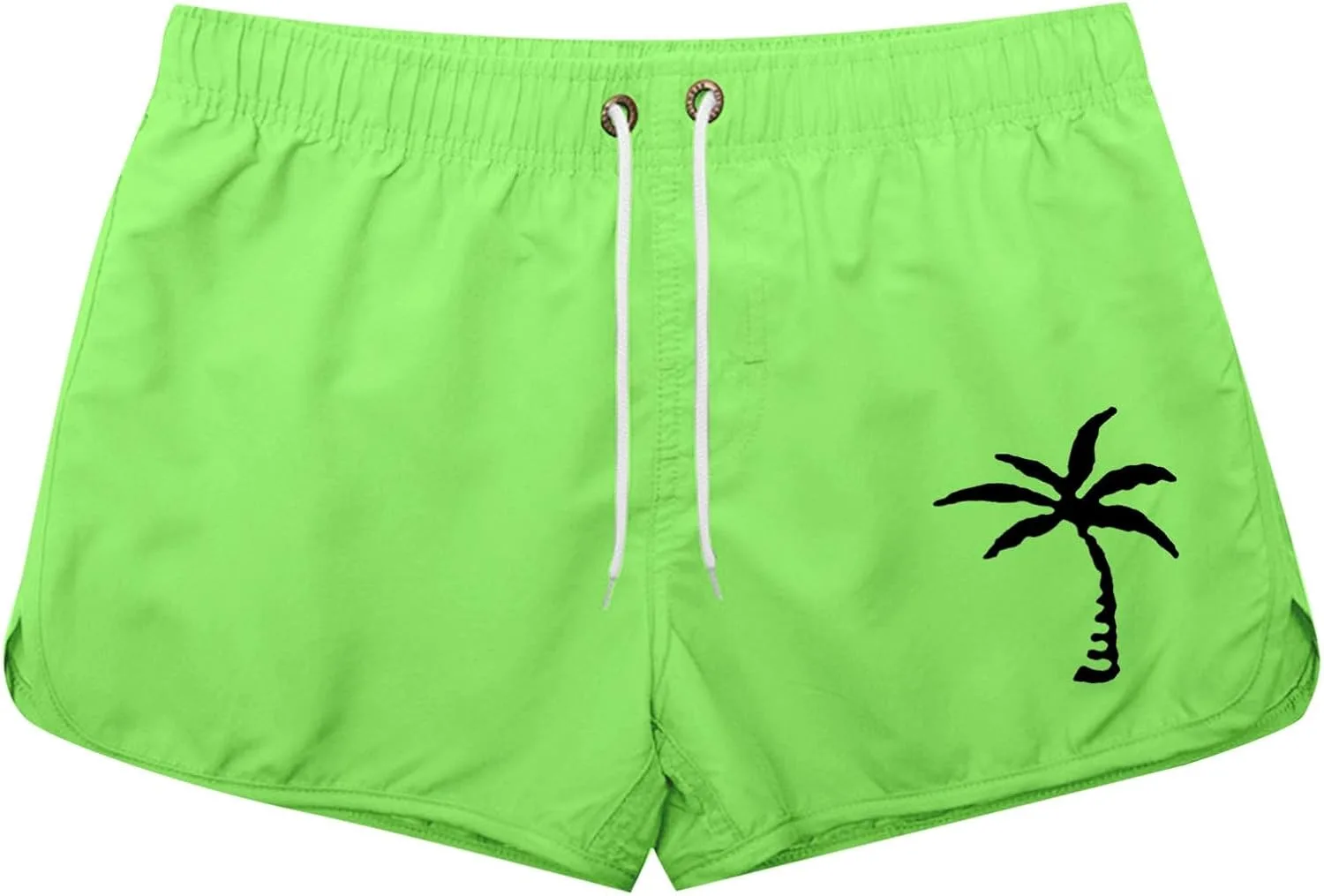 Generic Мужские плавки 5 Inch Inseam с принтом "кокосовая пальма", быстросохнущие шорты для серфинга с эластичным поясом, летние плавки с карманами — фото 2