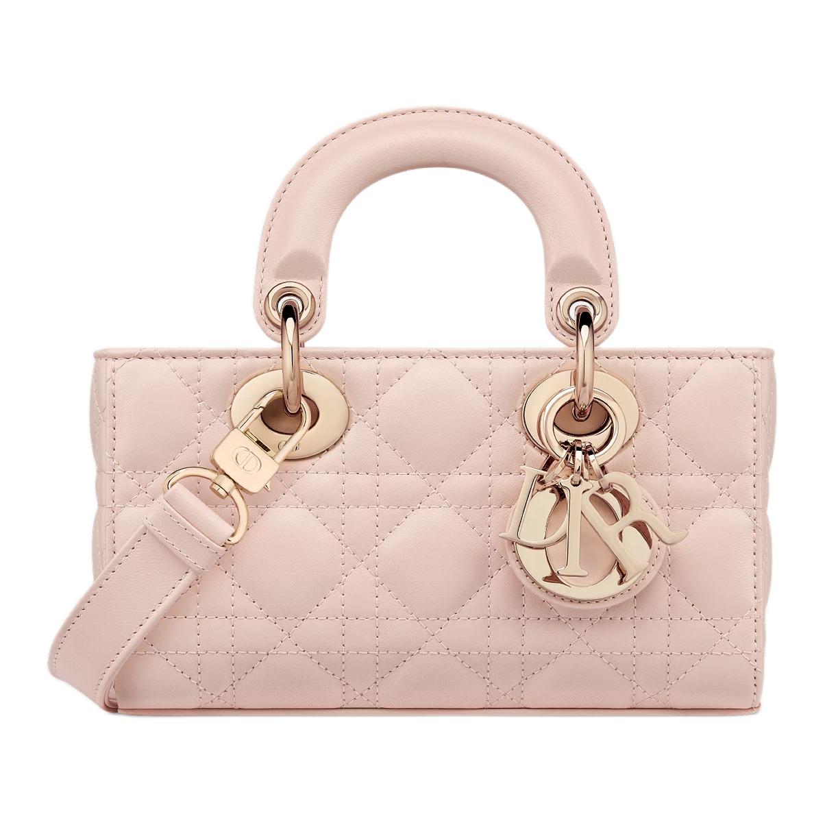 

Dior Мини-сумочка Lady D Joy из овечьей кожи, женская, розовая