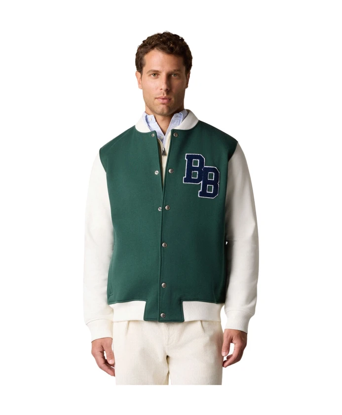 

Хлопковая университетская куртка с логотипом Terry Brooks Brothers, зеленый