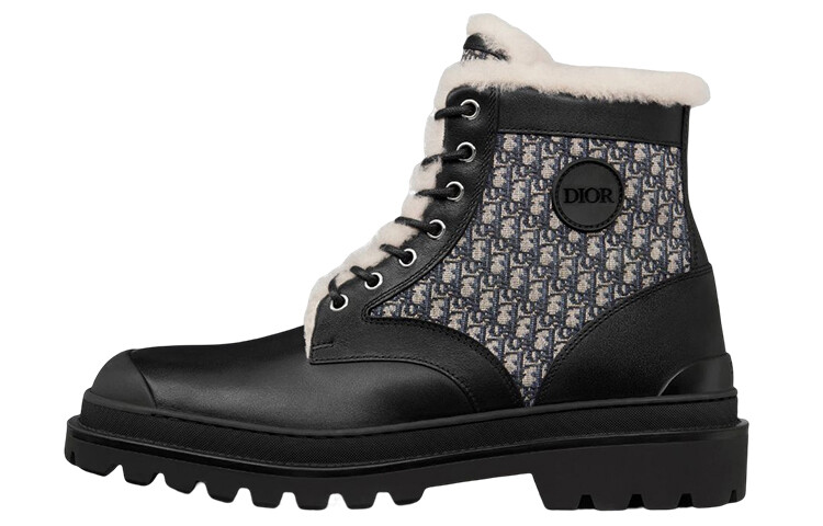 Ботильоны Explorer, черный, бежевый, черный, косой жаккард Dior