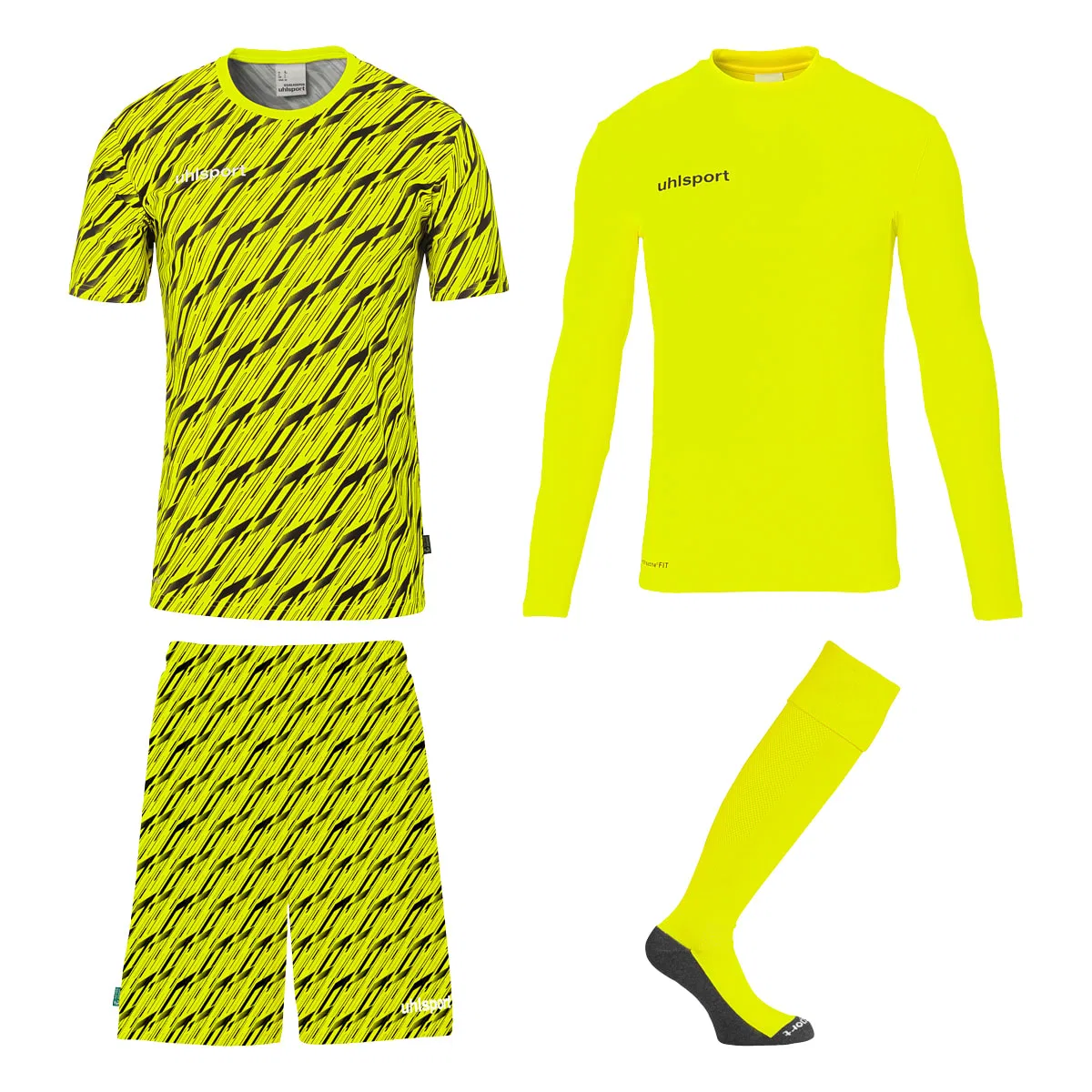 Футболка функциональная детская Uhlsport, fluo gelb/schwarz