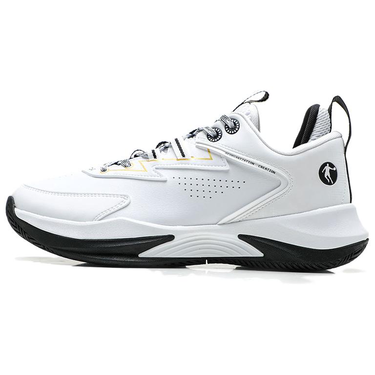 

QIAODAN Баскетбольные кроссовки с низким верхом, противоскользящие, износостойкие, белые, мужские