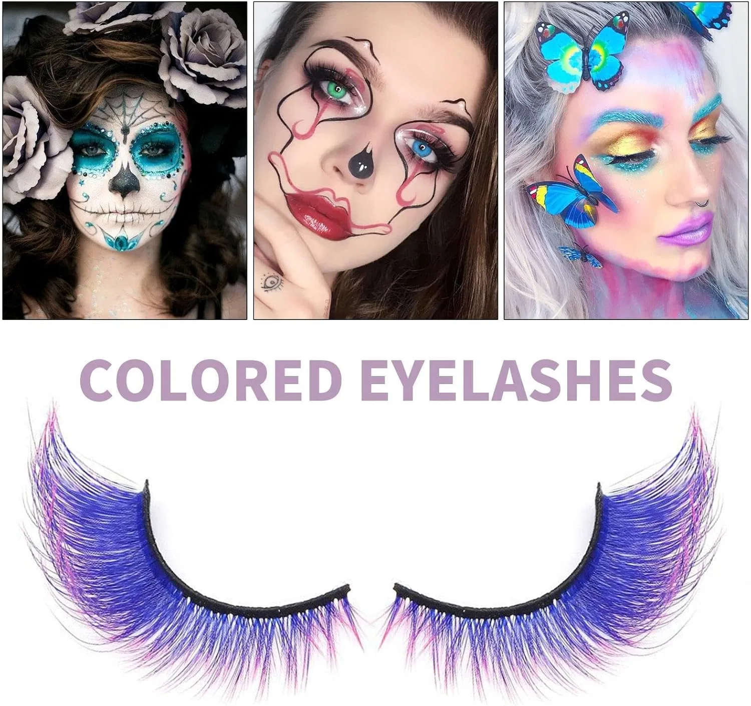 Накладные ресницы Color Modash Long Volume Ketunedi, темно-синий — фото 4
