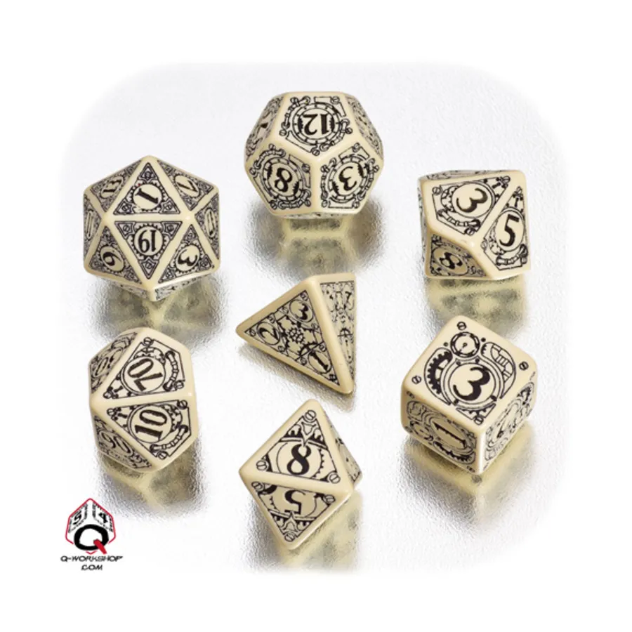 

Поликомплект Бежевый с черным (7), Steampunk Dice