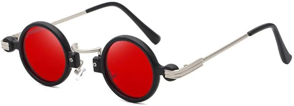 

Винтажные маленькие круглые солнцезащитные очки в стиле стимпанк для мужчин, роскошные модные солнцезащитные очки в стиле панк для мужчин LVTFCO, Blackred