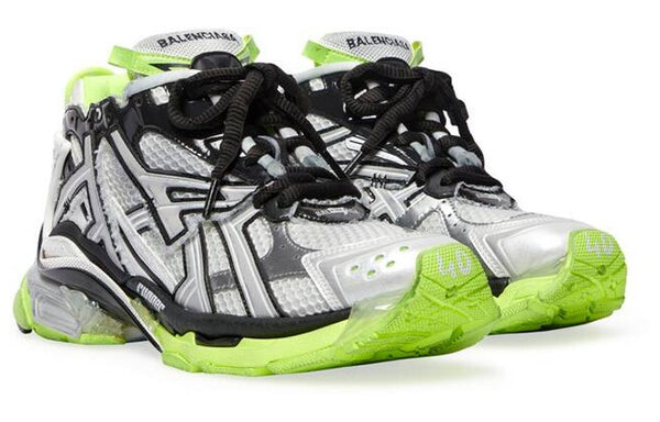 Кроссовки runner sneakers 'white black and neon yellow mesh and nylon' Balenciaga, белый — фото 3