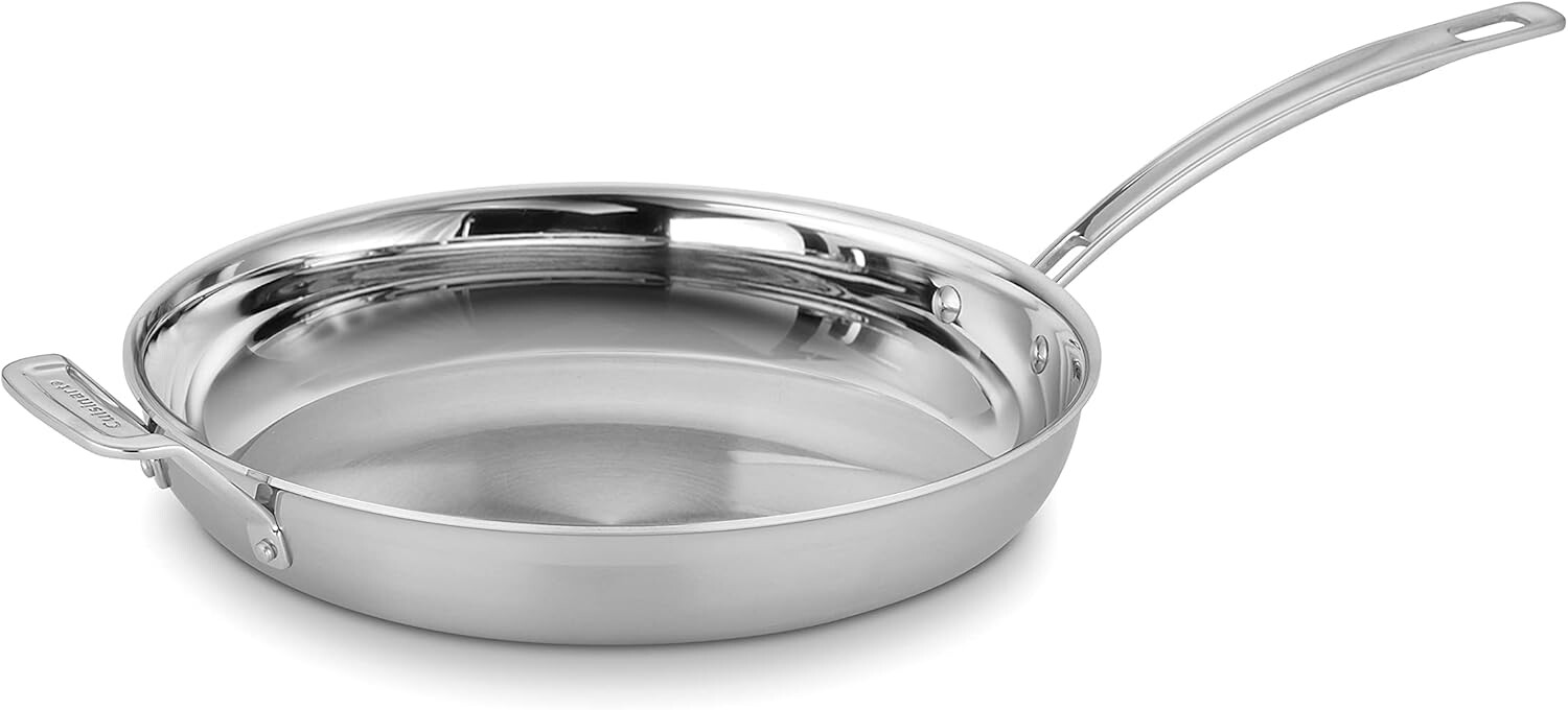 

Сковорода Cuisinart Multi Clad Pro 12 дюймов с вспомогательной ручкой, дюймовая, нержавеющая сталь, Skillet W/Helper