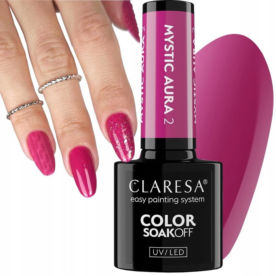 

Claresa Mystic Aura 2 Hybrid Nail Polish Intense Pink 5 G Puderek