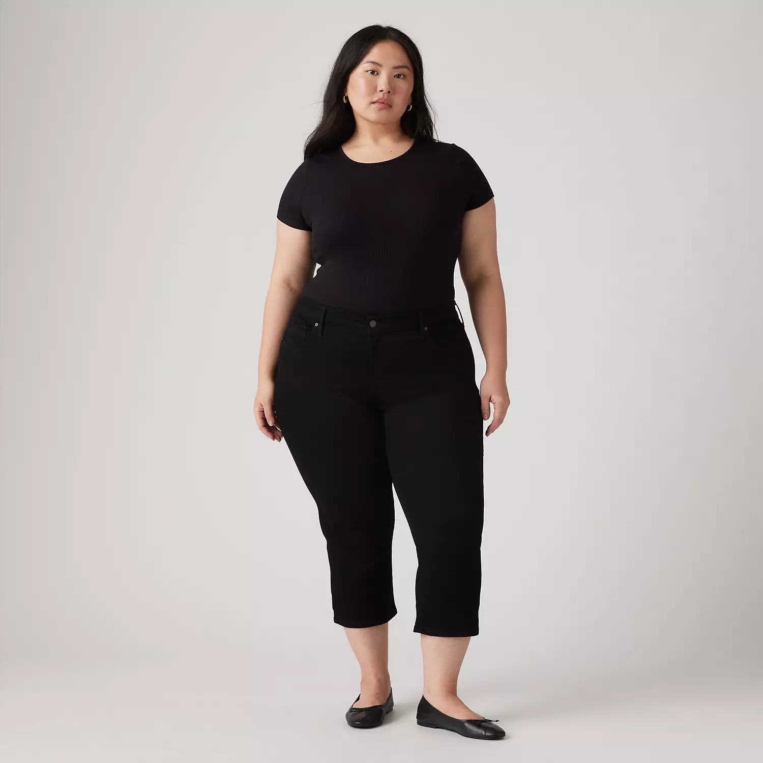 Женские джинсы-капри 311 Shaping Skinny (размер Plus) Levi's, цвет Soft Black — фото 2